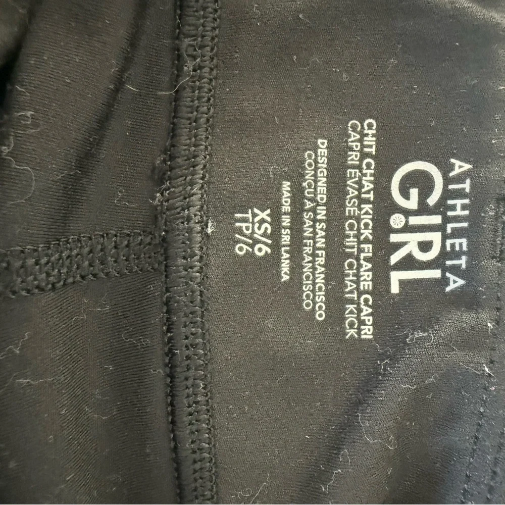 Athleta Girls Chit Chat Kick Flare Capri Wide Leg pants, XS/6, gray & black - Picture 5 of 5